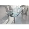N128 Sharp Glass Extendable Dining Table Designs, New Design Products Glass Dining Table