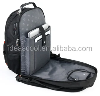 سعة كبيرة نايلون كمبيوتر محمول للأعمال على ظهره حقيبة حقيبة السفر