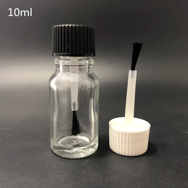 10ml Clear Glass Essential Oil Bottle With Brush Cap,Nail Polish Olive ...