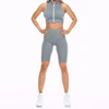 Sleeveless Crop Top With Shorts Compression Training Gym Clothing