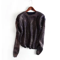 

Fashion korean knitwear Iron silver and gold stamp bling bling ladies fashion sweaters 2018