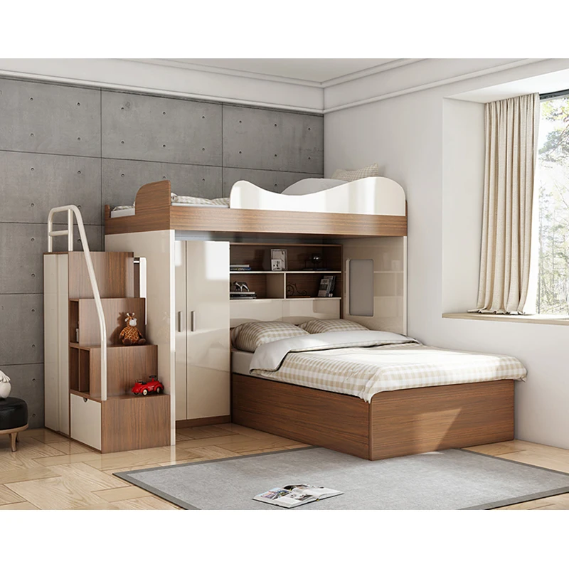 double bunk bed with wardrobe