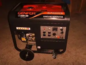 Genfor GF8000CE-W 7,000-watt Gasoline Powered Portable Generator with Electric Starter, 10" wheels & handles