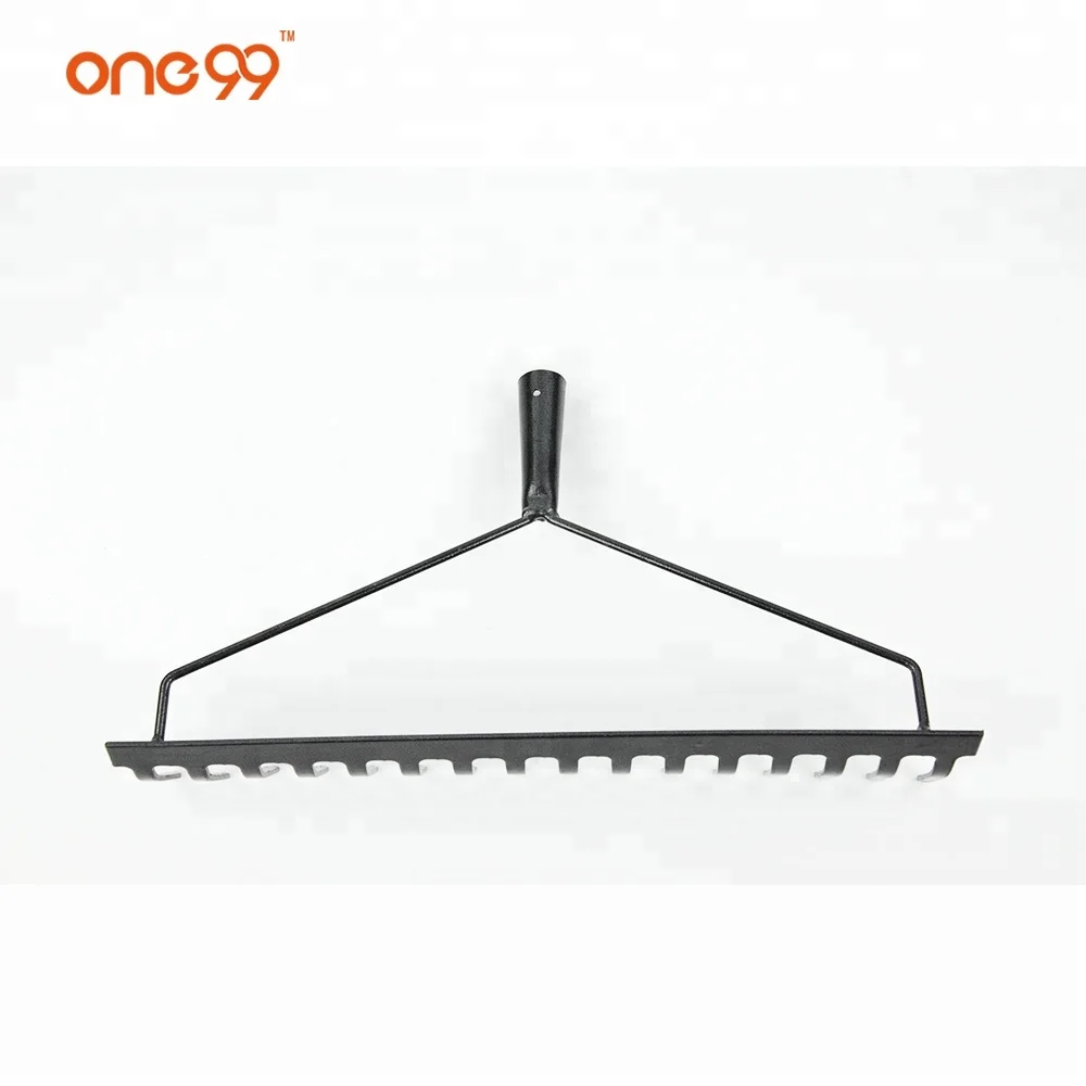 
garden black forged lawn bow rake head with 16 tines 