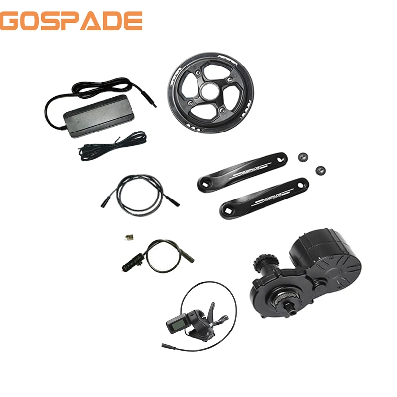 

Electric Bike Conversion Kit Gospade 36V 350W Mid Drive Motor Kit Without Battery, Matt black