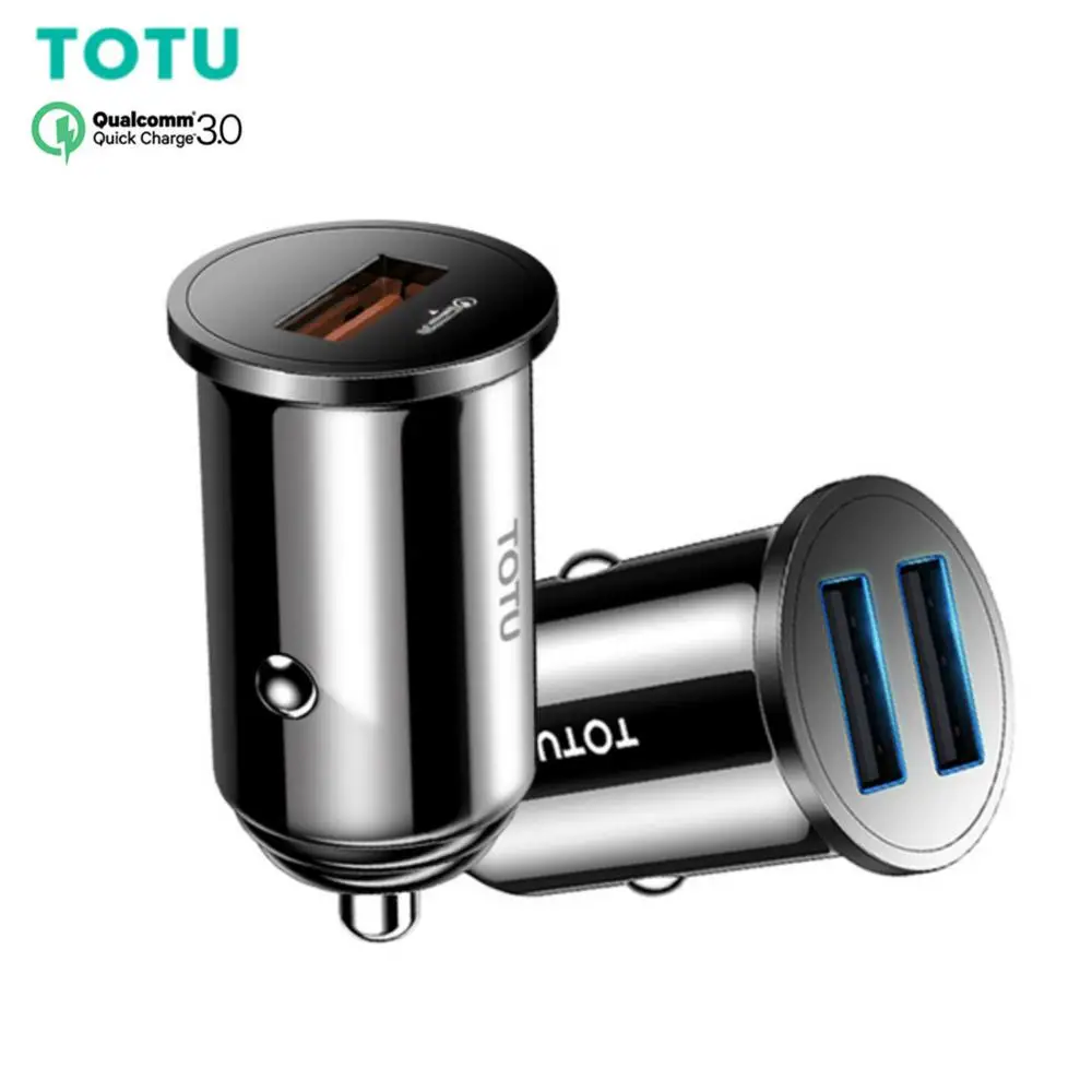 

TOTU Dual USB Lighter Car-Charger Quick Charge 3.0 USB Car Charger Fast Charging, Black;white;pink