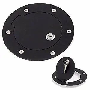 For 2007-2012 GMC CHEVY C/K Pickup Truck Black Fuel Tank Door with Lock - Aluminum w/ Matte Black Powder Coat