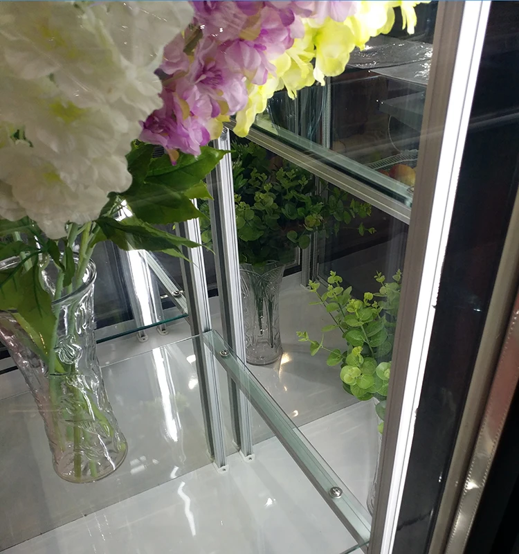 Four side glass door display cooler 2~8 degree commerical luxury flower cabinet refrigerator