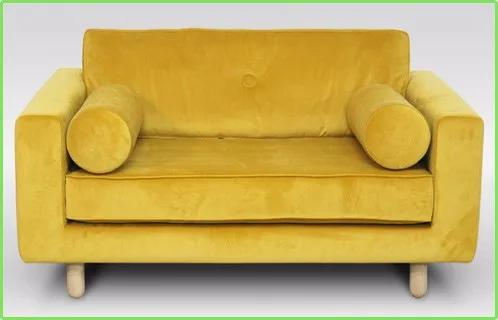 Диван кускен velvet yellow