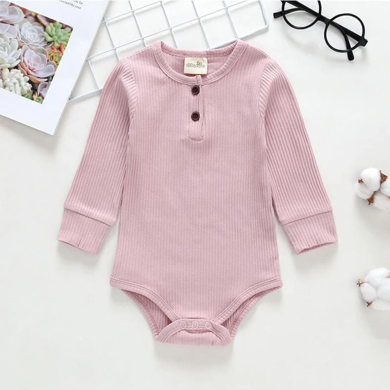 

spring longsleeve infant kids boys and girls clothes set plain romper baby