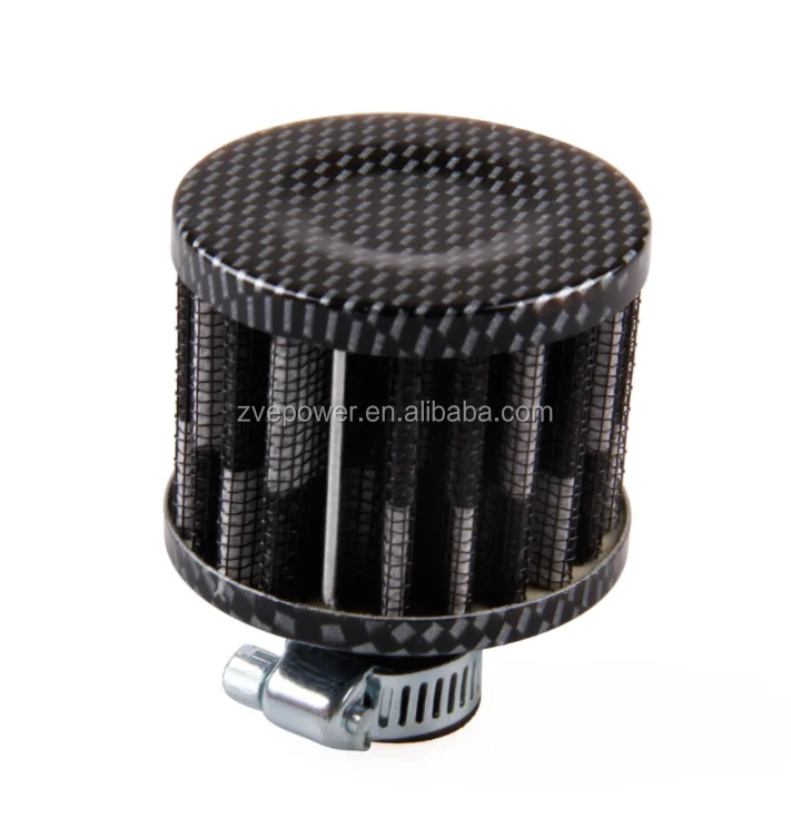 4 X Car Cool Clean Air Intake Filter Turbo Vent Crankcase Breather 12mm Carbon