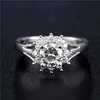 White Gold Plated Wedding Rings For Women Round zircon Jewelry Bague Bijooux Femme Engagement ring Accesses