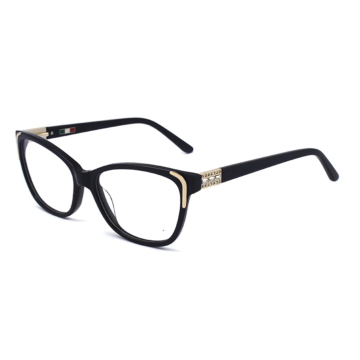 

Luxury Trendy Lady's Acetate Eyeglasses Optical Frames With Diamonds Fashion Design Handmade Women Spectacle Frame 601R