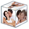 Stylish photo cube,clear acrylic plexiglass photo cube,beautiful magic organic glass cube photo frame