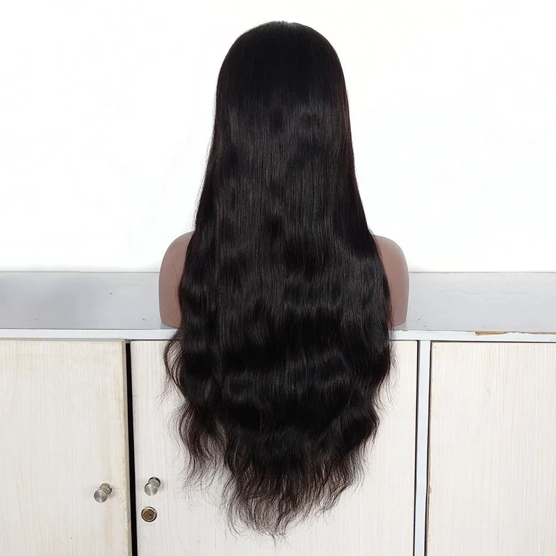 

natural straight indian human hair full lace wigs brazilian beautiful human hair lace front wig for black women
