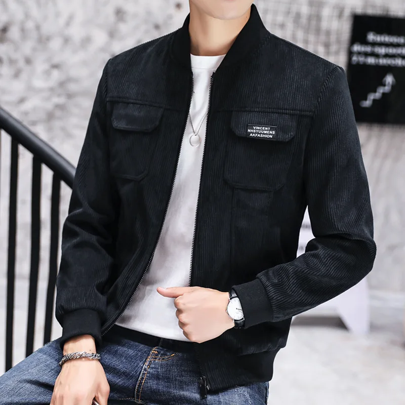 

european men fashion baseball jacket autumn winter coats men, Black;green;brown