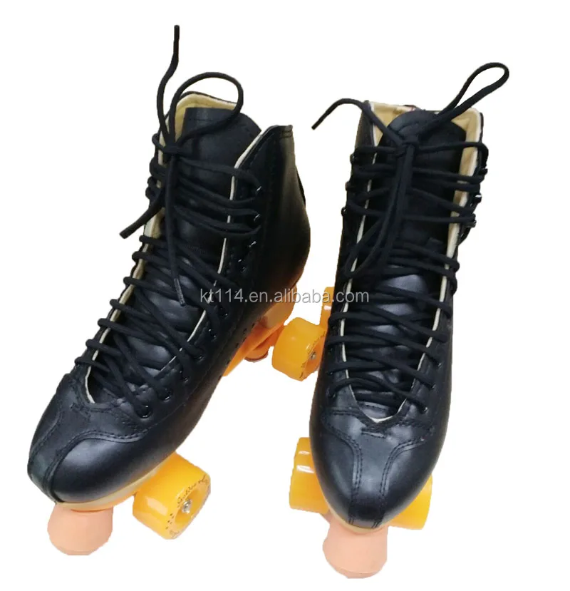 leather  4 Wheel Speed Roller Skates Shoes for men