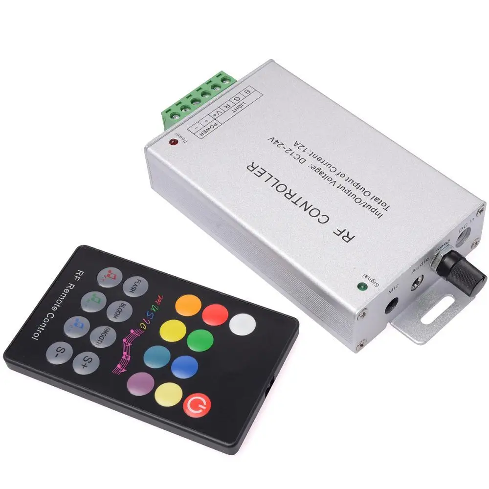 Details about   12/24V 18A 2CH RGB Music led controller Sound/Audio control RF Half Touch Remote 