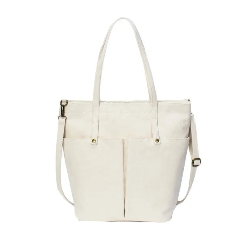 

Custom ladies korean travel large bags utility canvas shoulder crossbody bag with golden zipper