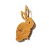 Forest Bamboo Cartoon Bunny Wall Clock Children's Room Rabbit Wood Animal Wall Clock Table Quartz Clock