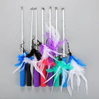 

Colorful New Design Fishing Rod Cat Feather Wand Cat Teaser Stick Toy