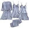 /product-detail/5-pieces-home-suit-nighty-dress-satin-silk-pajamas-women-sleepwear-62133976838.html