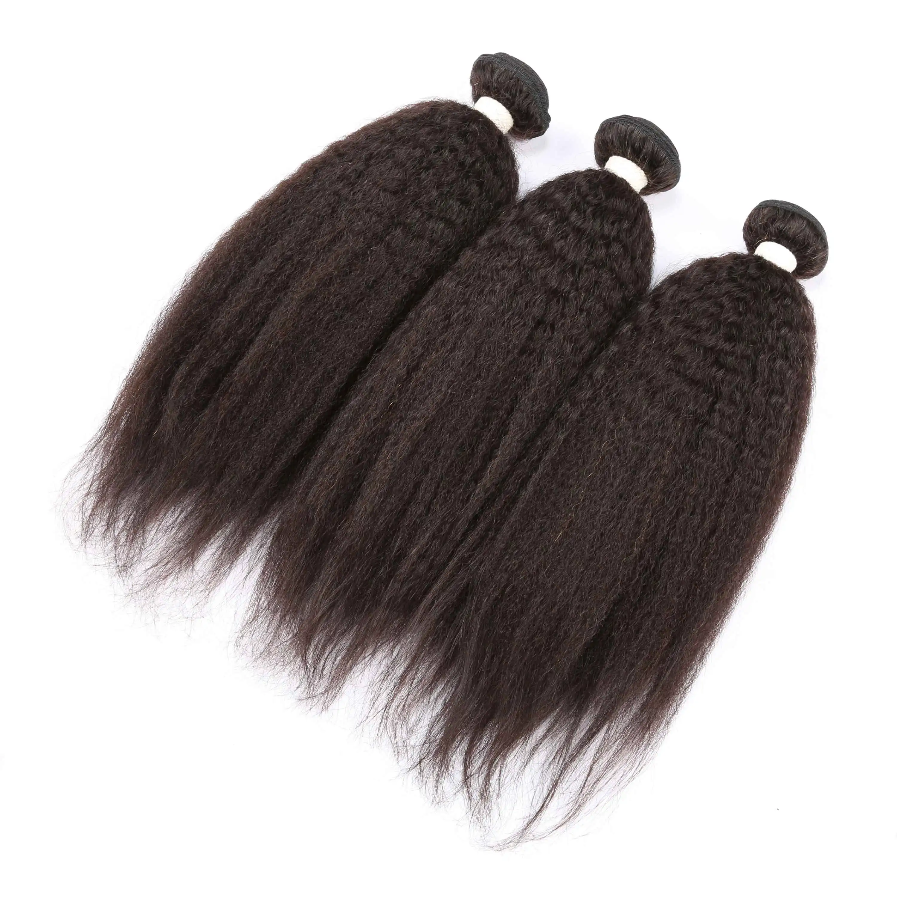 

Wholesale virgin coarse kinky straight hair raw indian temple from young girl hair factory, Natural black