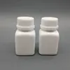 30cc 30ml HDPE/PE square shape plastic vitamin pill bottles with tamper proof caps lids