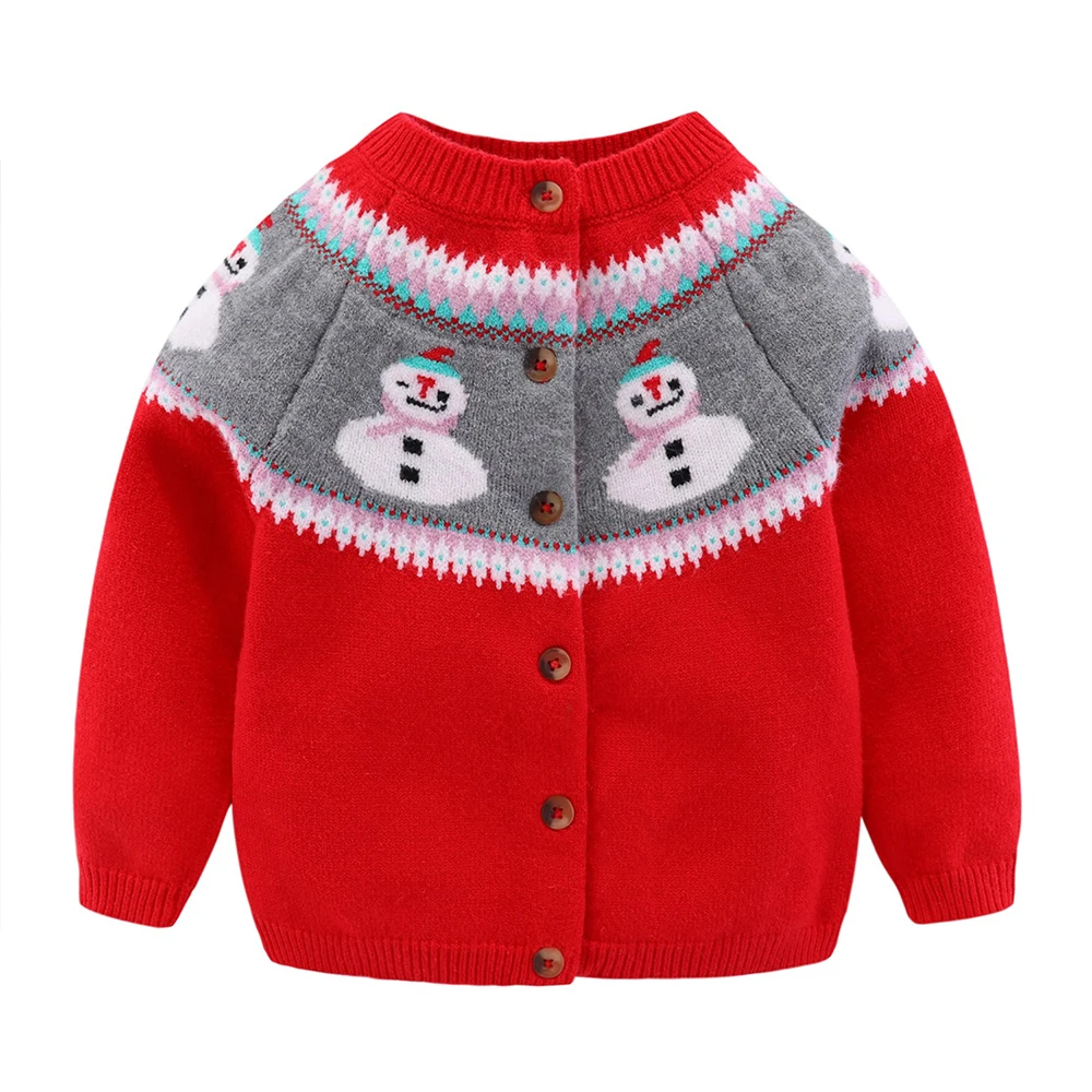 

Mudkingdom kids autumn and winter girls 2019 cardigans warm snowman sweaters, N/a