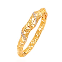 

wholesale fine jewelry sparkling white zircon gold plated bracelet bangle for women