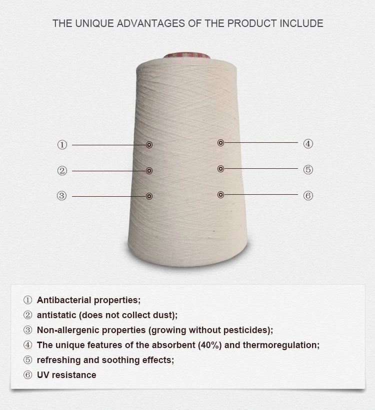 30hemp Cotton Yarn 40s Compact And Siro Spinning For