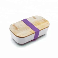

Custom Leakproof Eco-friendly BPA Free Non-Toxic FDA Approved Bamboo Fibre Bento Lunch Box with bamboo lid