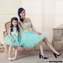 Mãe e filha vestido vestido 2016 vestidos mãe filha festa de casamento da princesa meninas vestido combinando mãe filha roupas