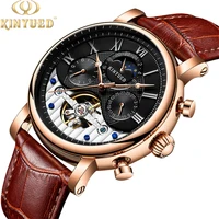 

KINYUED Custom Logo Original Luxury Brand Self Winding Automatic Mechanical Tourbillon Watch for Men