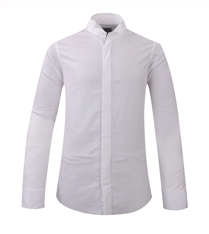 Hidden Placket Wing Collar Tuxedo Shirt 