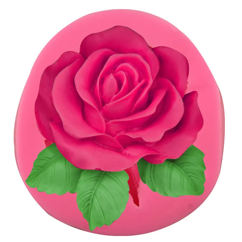 large rose flower DIY 3D Fondant silicone cake soap mold
