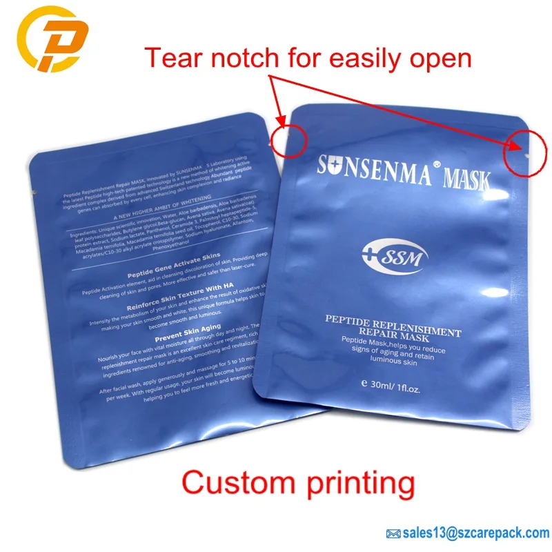 Aluminum Foil Packaging Bags Plastic Facial Mask Bag Face Eye Sheet