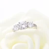 High Quality Custom Stamp Logo 3 Stones Sterling Silver Wedding Ring