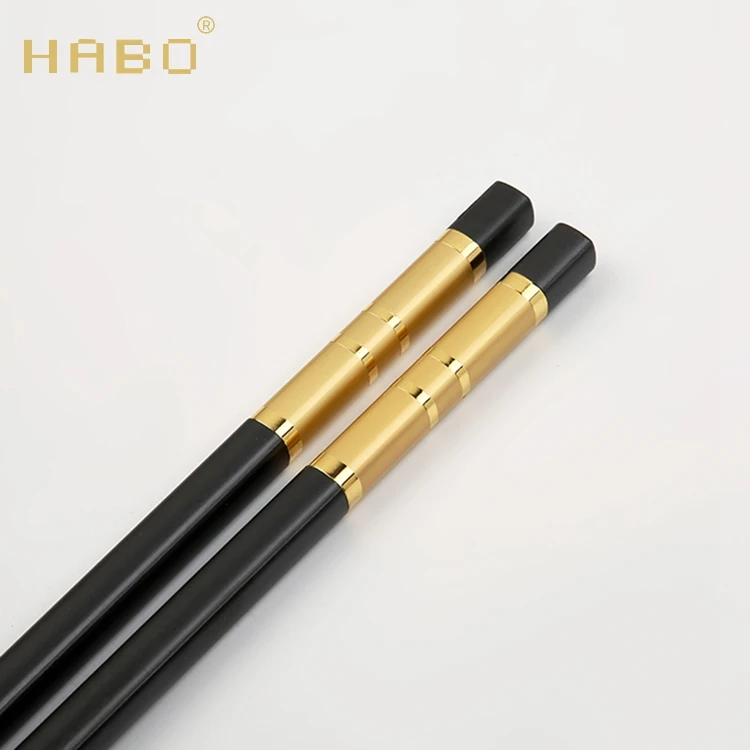 

Factory wholesale quality four-line gold line household chopsticks with logo