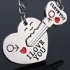 I Love You Metal Heart Couple Keychain Lover Romantic Creative Key Chain