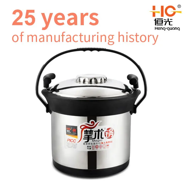 
sus 304 stainless steel thermo cooker flame free cooking pot 