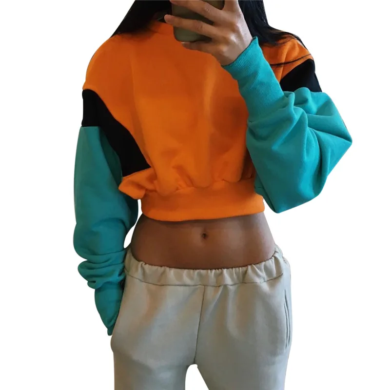 New Arrived Hot Autumn Cotton Women Tops Ladies Crop t Shirt Hoodies Sweatshirts Women
