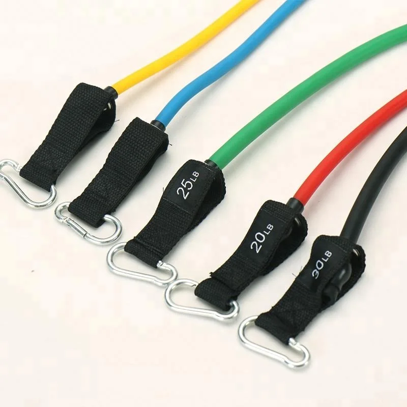 

Fitness Exercise 11 Pcs Latex Resistance Band Set, Customized color ,optional