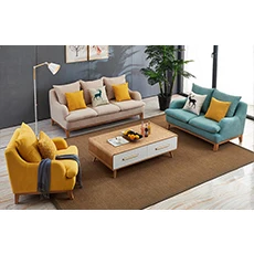 Durable walnut frame living room furniture set l shaped sofa set