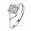 925 Sterling Silver Platinum Plated White Gold Tone 3A Cubic Zirconia Wedding Ring