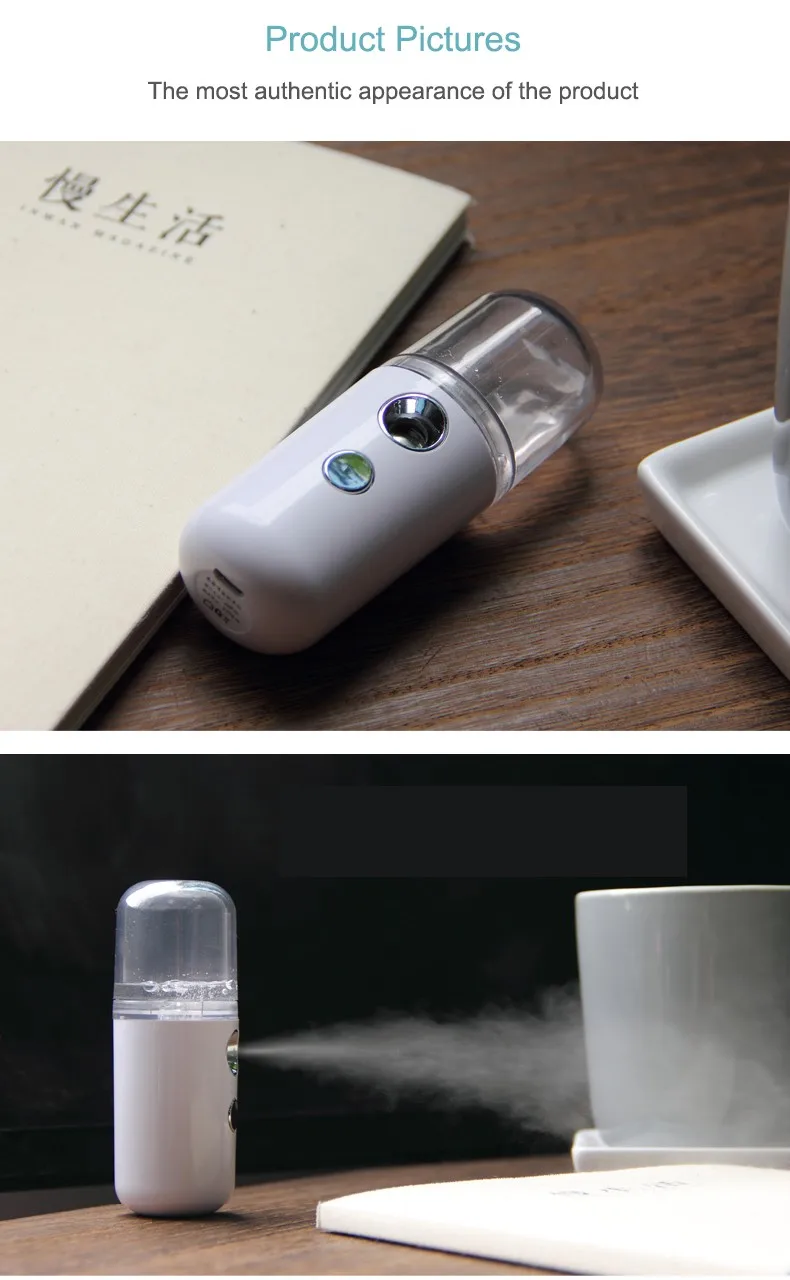 Mini Portable Mister Fogger Water Mister Spray Bottle Moisturizing Skin