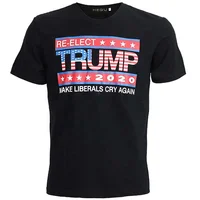 

Hot sale Donald Trump 2020 printing shirt american flag t shirt make liberals cry again 100%cotton round neck election t shirt