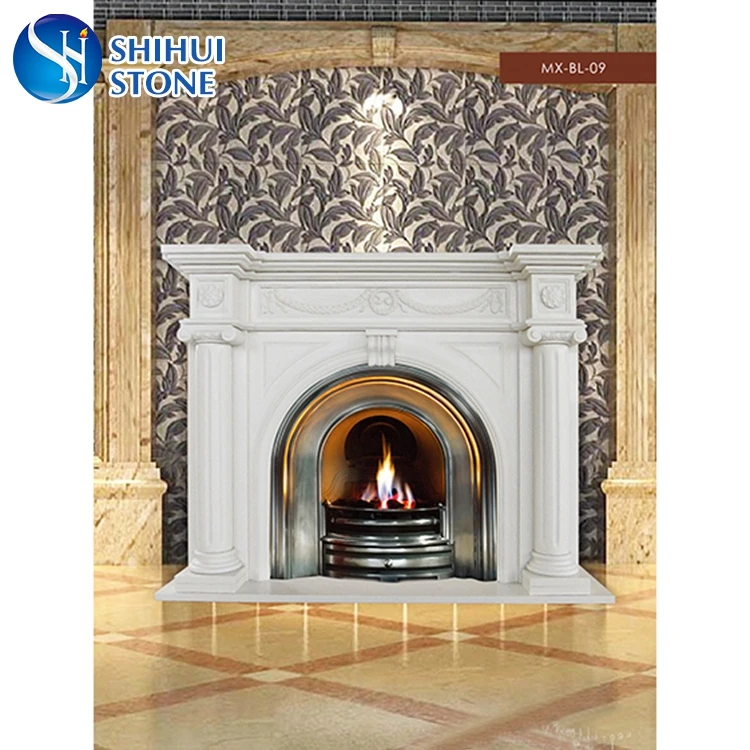 Hand Carved Surround Mantel Limestone Stone Fireplace Fireplace