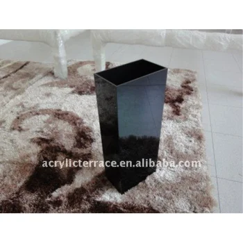 Modern Black Square Acrylic Vase