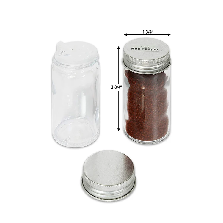 

Chinese Direct Factory Square or Round Storing Spices, Salt, Pepper, Herbs 4 oz Clear Glass Spice Bottle with Lid